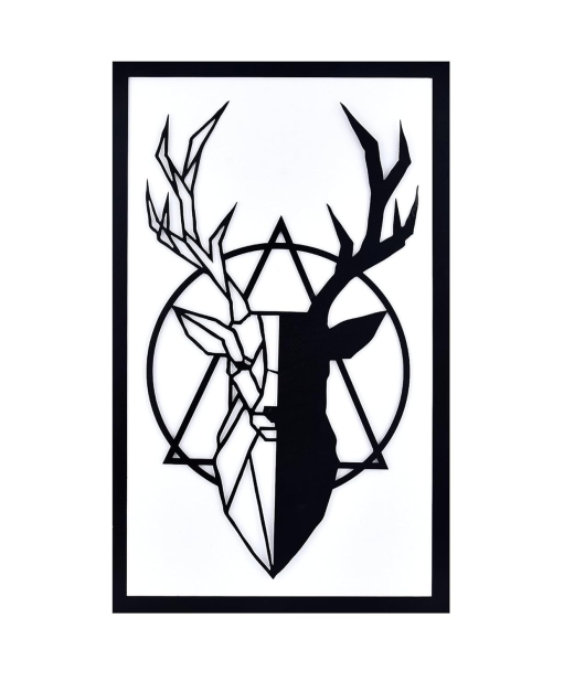 Metsy Stunning Wall Decor, Graphical Dear Face Art Black Powder Coated Finish - Perfect for Living Room, Kid's Room, Bedroom, Hallway | Metal Wall Art | Wall Decor Items