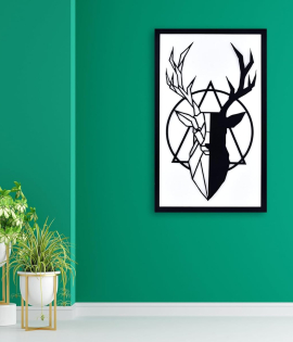 Metsy Stunning Wall Decor, Graphical Dear Face Art Black Powder Coated Finish - Perfect for Living Room, Kid's Room, Bedroom, Hallway | Metal Wall Art | Wall Decor Items