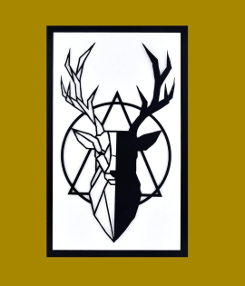 Metsy Stunning Wall Decor, Graphical Dear Face Art Black Powder Coated Finish - Perfect for Living Room, Kid's Room, Bedroom, Hallway | Metal Wall Art | Wall Decor Items