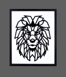 Metsy Stunning Wall Decor, Graphical Lion Face Art Black - Perfect for Living Room, Kid's Room, Bedroom, Hallway | Metal Wall Art | Wall Decor Items With Attractive Looks