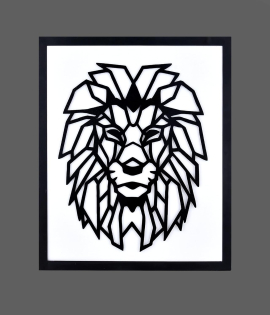 Metsy Stunning Wall Decor, Graphical Lion Face Art Black - Perfect for Living Room, Kid's Room, Bedroom, Hallway | Metal Wall Art | Wall Decor Items With Attractive Looks
