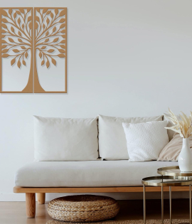 METSYTree in Set of 2(63.5x81cm) &amp; Precise Laser Cut (1.2mm) &amp; Golden Powder Coat with Lacker