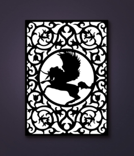 METSYLaser Cut Backlit Pegasus Wall Hanging(Size: 61x44cm) Fitted with LED and Acrylic for Even Glow.
