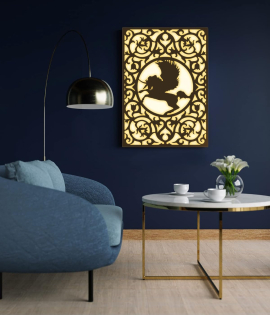 METSYLaser Cut Backlit Pegasus Wall Hanging(Size: 61x44cm) Fitted with LED and Acrylic for Even Glow.