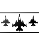 METSYMETSY Metal Laser Cut Wall Hanging with LED Strip Lighting(Bomb white Shade)(4x2) feet (Fighter Jet)