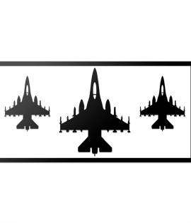 METSYMETSY Metal Laser Cut Wall Hanging with LED Strip Lighting(Bomb white Shade)(4x2) feet (Fighter Jet)