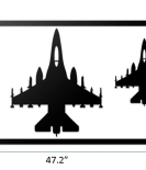 METSYMETSY Metal Laser Cut Wall Hanging with LED Strip Lighting(Bomb white Shade)(4x2) feet (Fighter Jet)