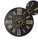 METSYClock with LED Glow,(Size: 44.5x44.5 cm),Fine Laser Cutting & Black Powder Coated(Long Lasting & Durable Material) Scratch Resistant & Rust Resistant