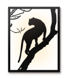 METSYBlack Panther Metal Laser Cut Wall Hanging with LED Lighting(Bomb White Shade)(710x460) mm