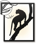 METSYBlack Panther Metal Laser Cut Wall Hanging with LED Lighting(Bomb White Shade)(710x460) mm