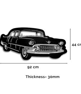 METSY ClassicCar Metal Art backlit Mildsteel | Car Lover Gifts | Metal Car Wall Decor | Metal Wall Art | Wall Hangings for Home Decoration. (Black &amp; Gold (92x44) cm