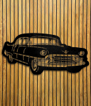 METSY ClassicCar Metal Art backlit Mildsteel | Car Lover Gifts | Metal Car Wall Decor | Metal Wall Art | Wall Hangings for Home Decoration. (Black & Gold (92x44) cm