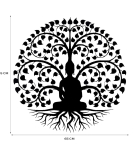 METSY Metal Buddha Tree Wall Art Black in Round Shape for home & office Decoration | Metal Wall Art | Wall Decor Items