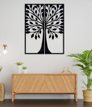 METSY Metal Tree Wall Art Black 80x62 cm for Home/Bedroom/Office/Hallways etc | Metal Wall Art | Wall Decor Items With Natural Theam