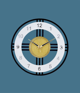 METSY Metal Laser Cut Numerical Analogue Round Wall Hanging Clock Black for home and office | Metal Wall Art | Wall Decor Items