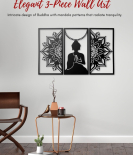 METSY Metal Wall Sculptures | Hanging Decor Wall Arts for Bed Room, Living Room & Office | Meditation Buddha for Wall Hanging | Modern Decorative Art Accessories (Size - H 91 * W 65)