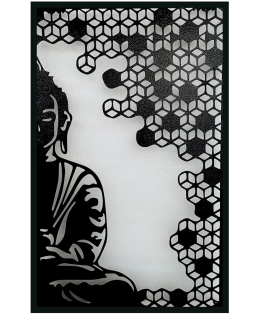 METSY Metal Buddha Wall Decor Art | Stylish Wall Decorative Items for Living room, Bed Roon Dining room &amp; Office | Wall Sculptures | Modern Wall Decorative Art &amp; Accessories | (63Cm *64 Cm)