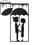 METSY Couple Wall Art,(131x63.5cm),Made of 1.2mm Metal Sheet, Crafted with Laser Cutting, Black Powder Coated, For Living room, Kid's Room, Bedroom, Hallway