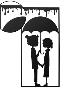 METSY Couple Wall Art,(131x63.5cm),Made of 1.2mm Metal Sheet, Crafted with Laser Cutting, Black Powder Coated, For Living room, Kid's Room, Bedroom, Hallway