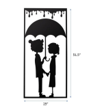 METSY Couple Wall Art,(131x63.5cm),Made of 1.2mm Metal Sheet, Crafted with Laser Cutting, Black Powder Coated, For Living room, Kid's Room, Bedroom, Hallway