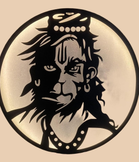 METSY Lord Hanuman Metal Wall Decor for Temple, Pooja Room, Living Room &amp; Office | Wall Sculptures | Wall Hanging Art | Modern Wall Decorative Art Accessories.(46 * 46 Cm)