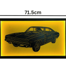 METSY Stylish Car Metal Art | Car Lover Gifts | Metal Car Wall Decor | Car Metal Wall Art | Wall Hangings for Home Decoration. (Black & Gold (42x71.5))