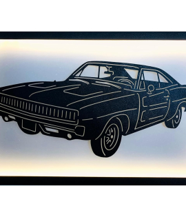 METSY Stylish Car Metal Art | Car Lover Gifts | Metal Car Wall Decor | Car Metal Wall Art | Wall Hangings for Home Decoration. (Black &amp; White (42x71.5))