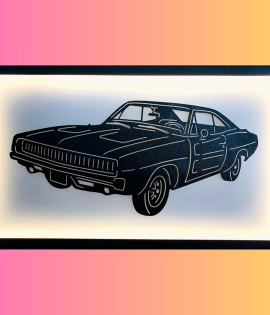 METSY Stylish Car Metal Art | Car Lover Gifts | Metal Car Wall Decor | Car Metal Wall Art | Wall Hangings for Home Decoration. (Black &amp; White (42x71.5))