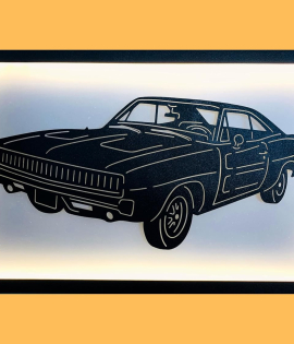METSY Stylish Car Metal Art | Car Lover Gifts | Metal Car Wall Decor | Car Metal Wall Art | Wall Hangings for Home Decoration. (Black &amp; White (42x71.5))