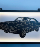 METSY Stylish Car Metal Art | Car Lover Gifts | Metal Car Wall Decor | Car Metal Wall Art | Wall Hangings for Home Decoration. (Black & White (42x71.5))