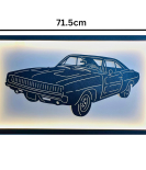 METSY Stylish Car Metal Art | Car Lover Gifts | Metal Car Wall Decor | Car Metal Wall Art | Wall Hangings for Home Decoration. (Black & White (42x71.5))