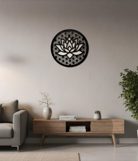METSY Metal Lotus Wall Art for Living Room, Bed Room and Office|Wall Sculptures|Modern Decorative Art/Plaque Accessories |Wall Hanging Art (41cm x 41cm).