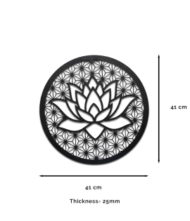 METSY Metal Lotus Wall Art for Living Room, Bed Room and Office|Wall Sculptures|Modern Decorative Art/Plaque Accessories |Wall Hanging Art (41cm x 41cm).