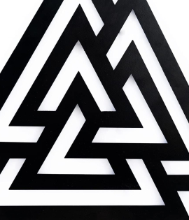 METSY Valknut Metal Wall Art | Wall Hanging Decorative Items | Metal Wall Decor | Finely Crafted with Laser Cutting | Powder Coated