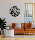 METSYWall Clock Birds Design,(Size: 44.5x44.5 cm),Precise Laser Cutting & Black Powder Coated Standard