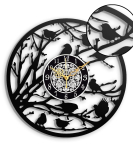 METSYWall Clock Birds Design,(Size: 44.5x44.5 cm),Precise Laser Cutting & Black Powder Coated Standard