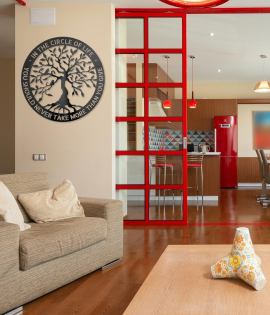 METSY Circle Of LIfe (23 inch X 23 inch, Black)