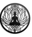 METSY Buddha Metal Wall Art | Buddha Metal Wall Hanging | Wall Decor Items | Diameter 41.5cm | Finely Crafted with Laser Cutting, Powder Coated