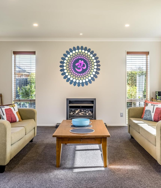 METSY Metal Wall Om Design Wall Hanging Mandala Art, Om Showpiece For Home Entrance, Om Design Wooden Religious Wall Hanging for wall Decoration wooden art