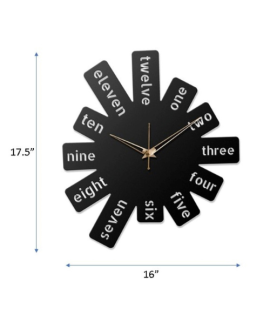 Metsy Metal Clock With Alphabetical Text Type