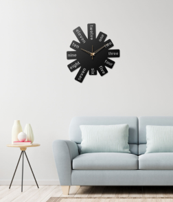 Metsy Metal Clock With Alphabetical Text Type