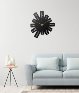 Metsy Metal Clock With Alphabetical Text Type
