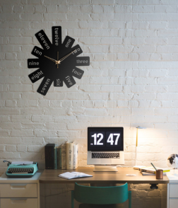 Metsy Metal Clock With Alphabetical Text Type