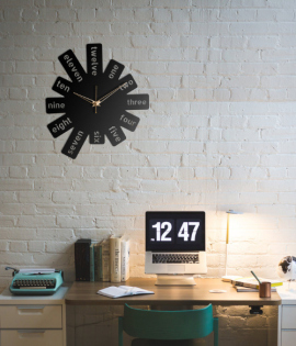 Metsy Metal Clock With Alphabetical Text Type