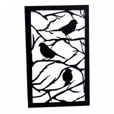 Bird on tree metal wall art