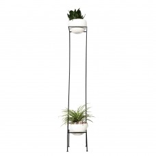 sophisticated square shaped two level plant stand
